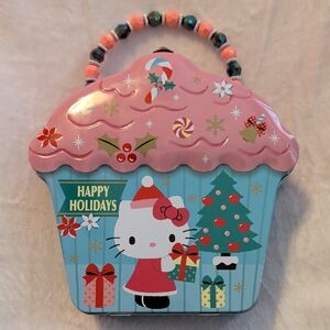 Hello Kitty Festive Tin with Pink and Blue Accents